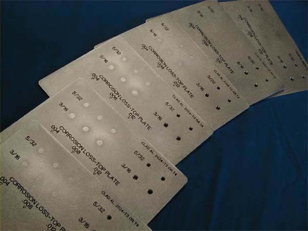 several corrosion loss top plates