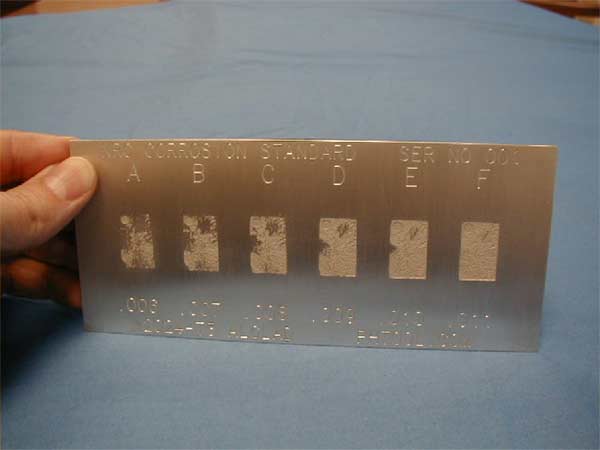 simulated patterns on corrosion standard